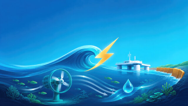 Ocean cleanup in scenic natural surroundings with atmospheric light depth and expansive panoramic views