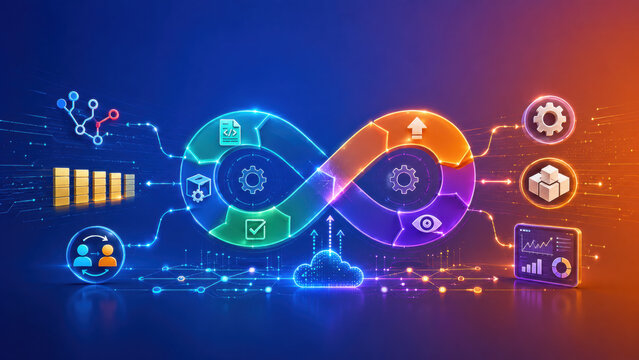 Software shown through connected data elements across a secure modern digital technology interface system