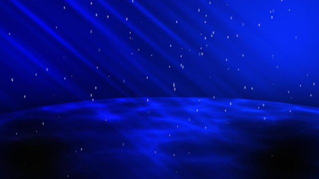 blue cosmic background with glowing particles and nebulae, creating a sense of wonder and deep space exploration