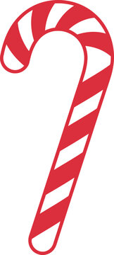Christmas Red and white candy cane vector illustration for festive greeting cards, holiday banners, or social media