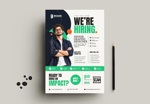 Modern Creative Hiring Flyer Design Template