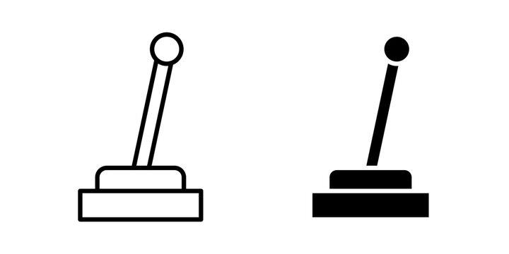 Lever icon flat outline in black