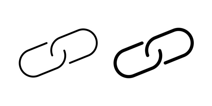 Chain link icon flat outline in black
