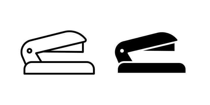 Stapler icon flat outline in black