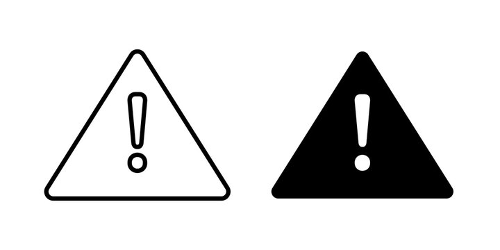Alert icon flat outline in black
