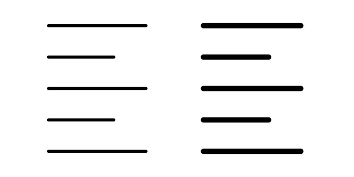 Align left icon flat outline in black