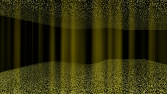 abstract yellow curtain room interior with dramatic shadows