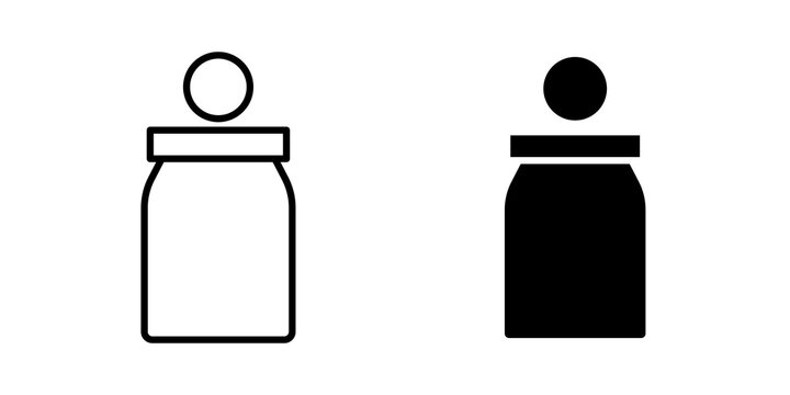 tip jar icon flat outline in black