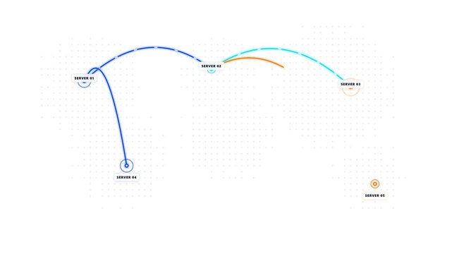 Abstract vector arc diagram illustrating network pathways and connections.