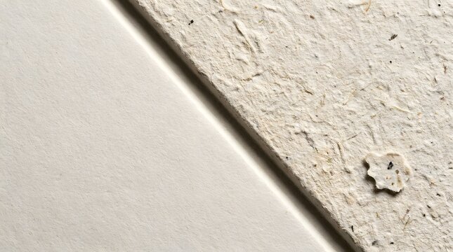 Close-up of a deboss on handmade paper from agricultural waste for sustainable paper theme