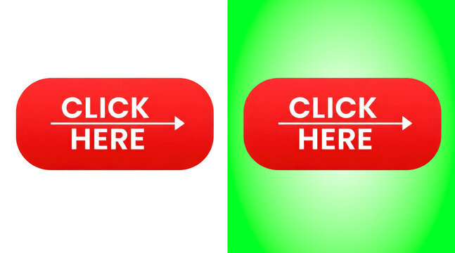 Red click here button graphic design on green background