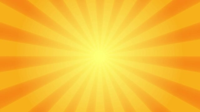 Animated Comic Sunburst Rays Background with Rotating Stripes, Abstract Cartoon Motion Graphics in 4K 