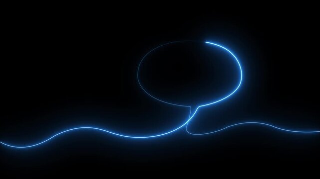 Continuous one line speech bubble art icon talk drawing conversation. Speech bubble dialogue chat linear discussion doodle speak design idea vector outline abstract motion transparent background