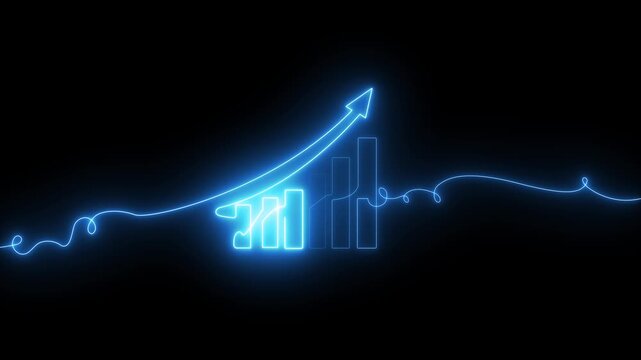 Line money one continuous finance art graph financial icon coin single. Growth one line money chart sketch cash concept hand investment business arrow motion animated transparent background.