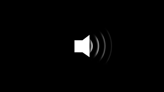 speaker icon animated , sound wave animation visually represents the audio signals in motion. digital sound speaker symbol arrow animated isolated on transparent