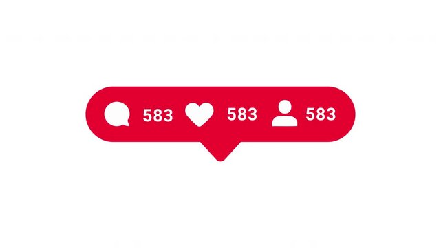 Social Media Counter Increment Animation with Likes Comments and Followers
