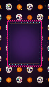 Day Of The Dead Sugar Skull Pattern Copy Space