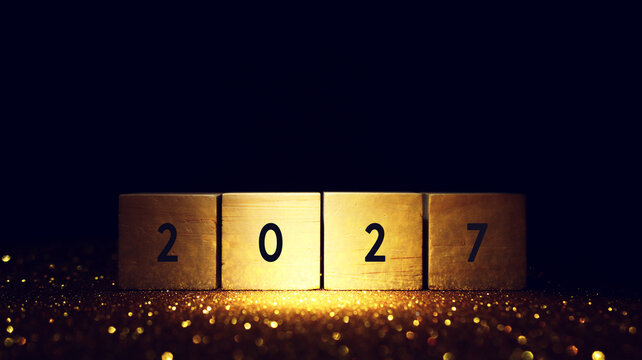 Wooden cubes with the text 2027