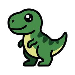 Fototapeta premium Cute Cartoon Dinosaur Character Smiling and Playing in a Whimsical Style Illustration