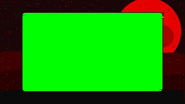 Green Screen Rectangle with Red Orb Background Loop