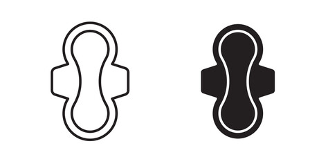 Hygienic pad icon flat outline in black © Warpiya