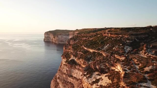 Wilderness of the coastline of Gozo Island, Malta