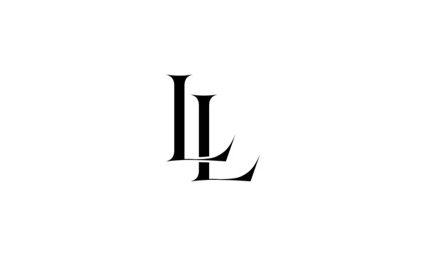 Minimalist LL Monogram Logo Vector Set, Elegant Interlocking Double Letter L Typography Branding Design