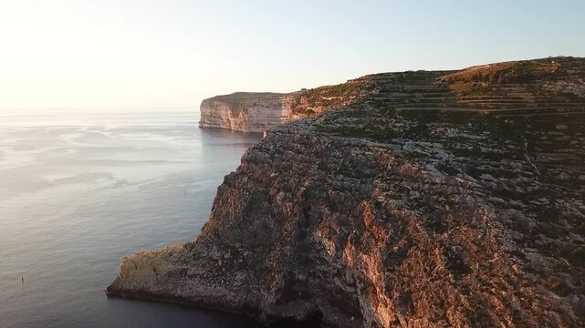 Wilderness of the coastline of Gozo Island, Malta