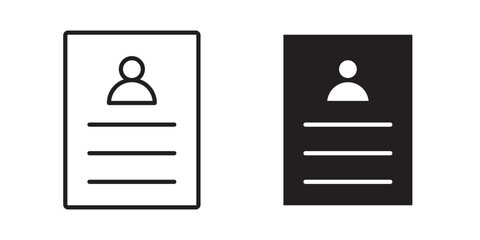 Obraz na płótnie Canvas CV icon flat outline in black