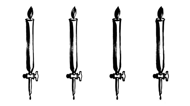 burette , Japanese ink brush painting set PNG