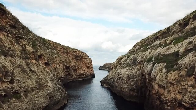 Wilderness of the coastline of Gozo Island, Malta