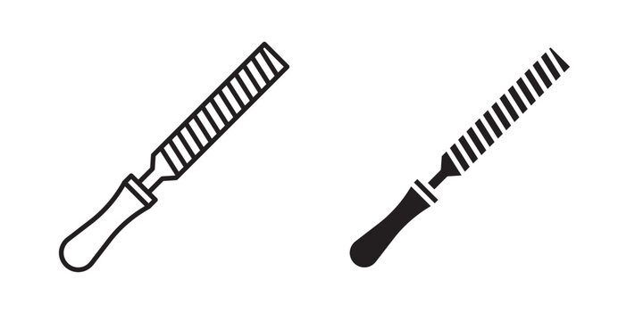 Chisel icon flat outline in black