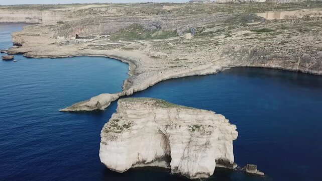 Wilderness of the coastline of Gozo Island, Malta