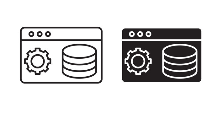 Backend icon flat outline in black
