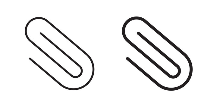 Attachment clip icon flat outline in black