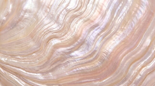 Iridescent mother of pearl texture, natural nacre shell background, pearlized wave pattern design surface