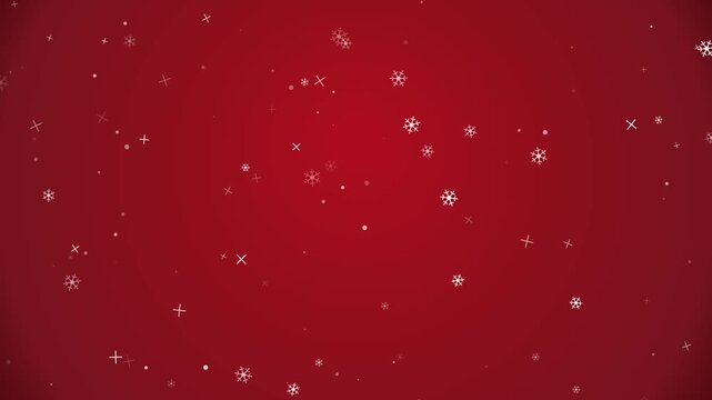 Red Christmas Snowfall Motion Background | Falling Snowflakes Holiday Animation Loop