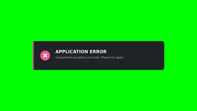 Application Error Notification on Green Screen
