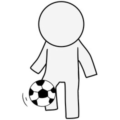 playing soccer  Pictogram Illustration  サッカー　スポーツ　ピクトグラム　イラスト © 夢眺