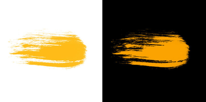 Orange paint brush stroke with textured effect for graphic design and artistic projects.