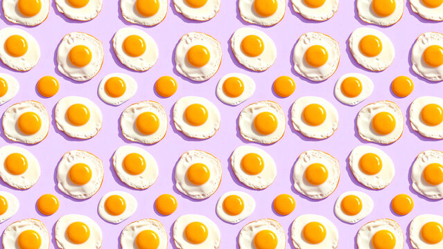 Stylized egg pattern on purple background