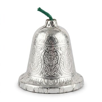 Engraved silver bell shaped Diwali firecracker