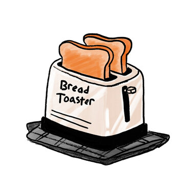 toaster and bread drawing