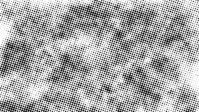 Abstract Halftone Grunge Texture Background, Monochrome Distressed Dot Pattern, Retro Vintage Vector Illustration