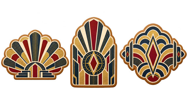 Art Deco Style Decorative Panels with Geometric Patterns