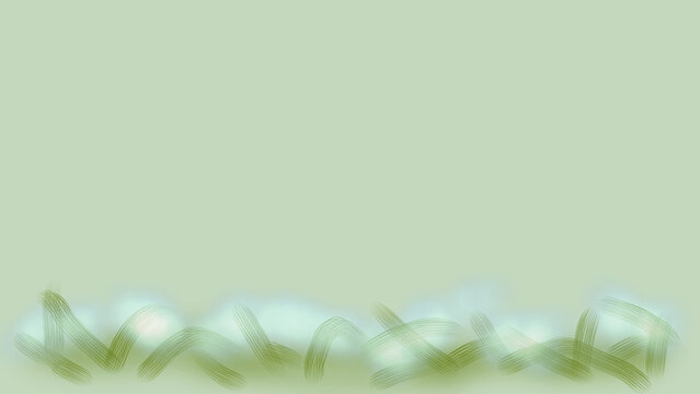 手書き風の草木に雪が被った冬のナチュラルなセージグリーン背景素材