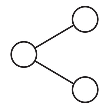 Minimalist share icon vector line art, modern connection node graphic design element, linear social media sharing symbol for app ui