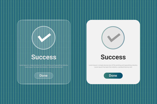 Success Confirmation Popup UI Design with Green Checkmark and Done Button