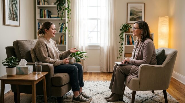 Professional Therapy Consultation In Modern Living Room Setting 2.