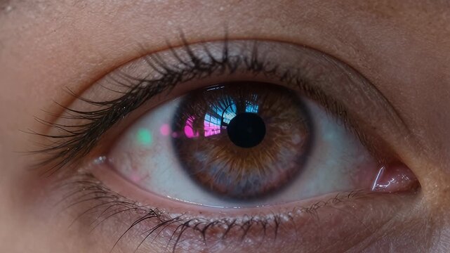 Eye Close-Up Revealing Color Change and Structure